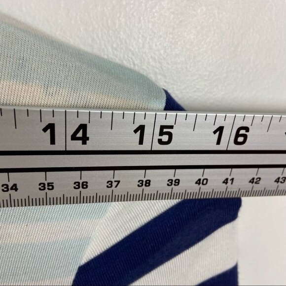 Anthropologie Striped Asymmetric Hem Short Sleeve Top‎ Size Small T-Shirt Blouse - Picture 9 of 12